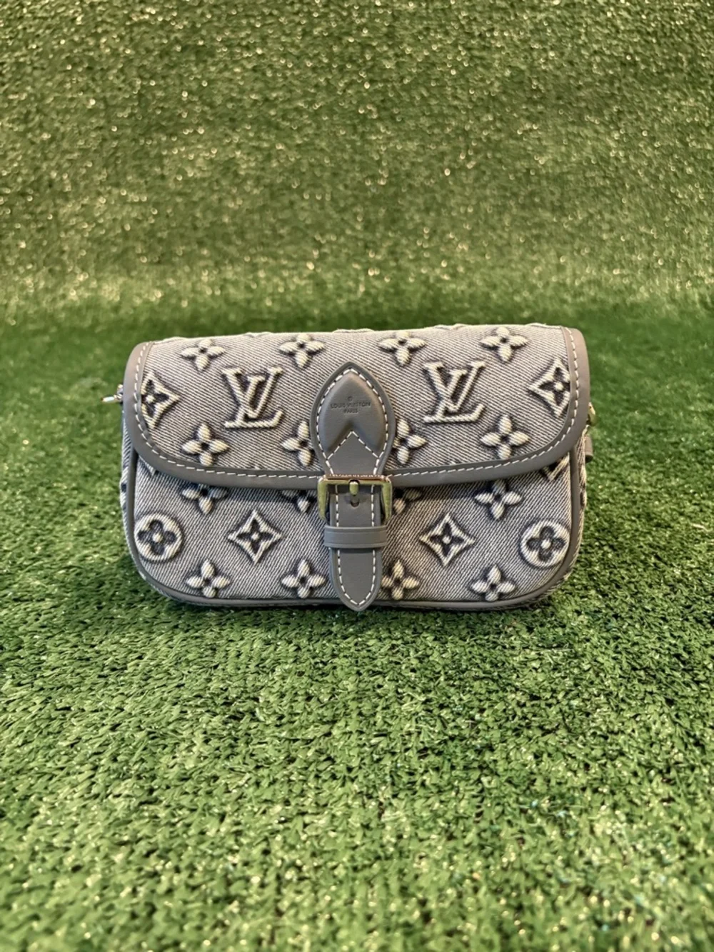 Louis Vuitton Grey Denim Monogram Mini Top-Handle Bag - Picture 2 of 5